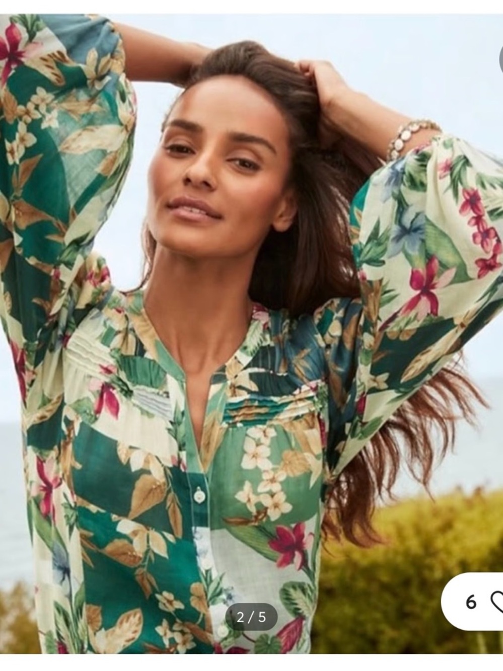 Tommy Bahama Hightide Flora Button-Front Blouse - NWT - Size M
